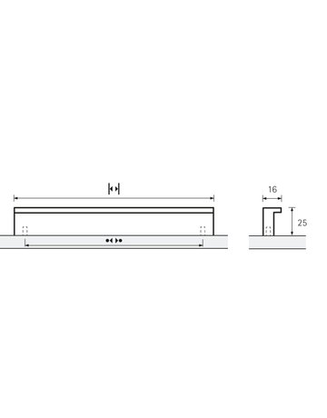 Bild MB-Griff,B16x128mm,H25mm,Aluminium Rovigo 9204026,edelstahloptik geb. - Hettich-8