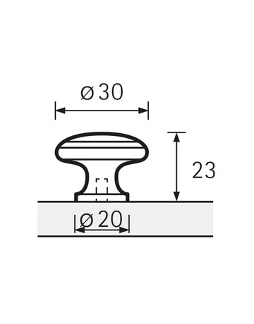 Bild Möbel- Knopf, Salemi, 9113368, Durchmesser 30mm, Höhe 23mm, Zink, edelstahloptik - Hettich-8