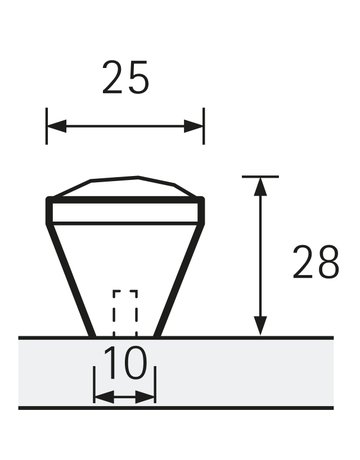 Bild Möbel- Knopf, Sava, 9113696, Breite 25mm, Länge 173mm, Höhe 126mm, Zink glanz verchromt - Hettich-8