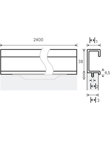 Bild Möbel- Griffleiste, mit Harpunensteg, Seveso 9995122, Länge 2.400mm, Aluminium silber eloxiert - Hettich-8