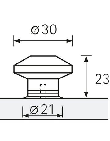 Bild MB-Knopf, Ø30mm, Edelstahl Spalatum 9070580, edelstahl gebürstet - Hettich-8