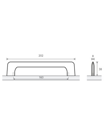 Bild MB-Griff,B8x160mm,H38mm,Zink Suasa 9345443,schwarz - Hettich-8