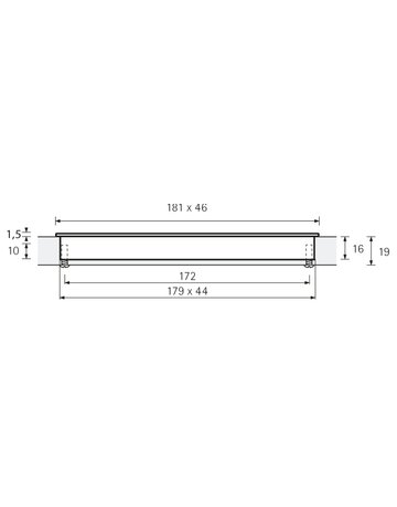 Bild MB-Muschelgriff,abger., B 46 x L 181mm Touch-in 9086692,zum Einlassen,verchromt - Hettich-2
