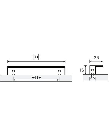 Bild MB-Griff,B26x32mm,H16mm,Aluminium Trani 9995437,silber eloxiert - Hettich-8