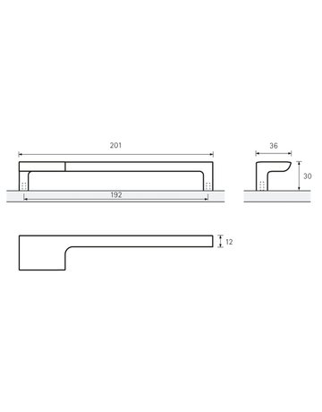 Bild MB-Griff,B36x192mm,H30mm,Zink Zenga 9105743,edelstahloptik geb. - Hettich-8