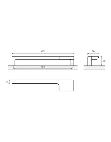 Bild MB-Griff,B36x192mm,H30mm,Zink Zenga 9105742 gl. verchromt - Hettich-8