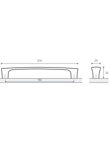 Bild MB-Griff,B25x192mm,H32mm,Zink Istrana 9345395,schwarz - Hettich-1