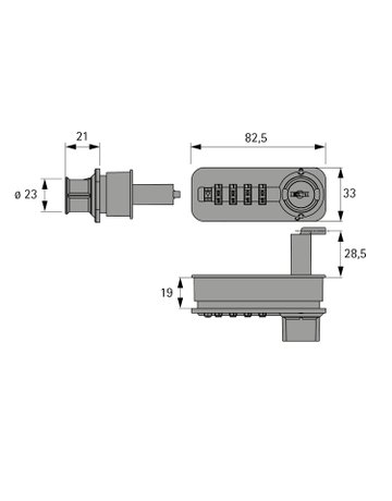 Bild Zahlenschloss für Schreibtischcontainer Systema Top 2000, rechts, Chrom Optik - Hettich-2
