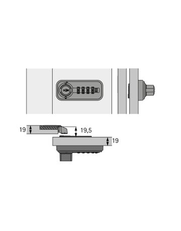 Bild Zahlenschloss für Schiebetüren, links, Chrom Optik - Hettich-3