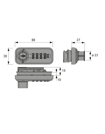 Bild Zahlenschloss für Schiebetüren, links, Chrom Optik - Hettich-2