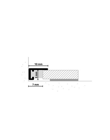 Bild Abschlußleisten AL10X5 10 x 6 x 2000 mm, Alu silber EV1 - Minileiste-1