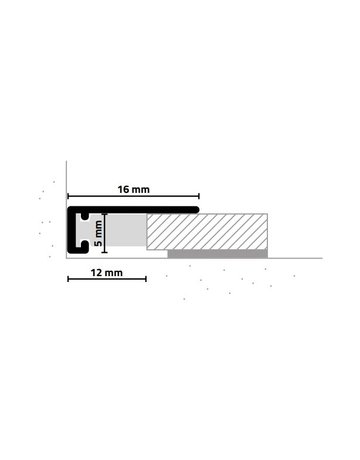 Bild Abschlußleisten AL16X5 16 x 6 x 2000 mm, Alu silber EV1 - Minileiste-1