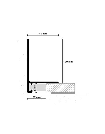 Bild Abschlußleisten SL16X5 16 x 26 x 2000 mm, Alu titan C31 - Minileiste-1