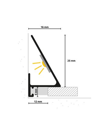 Bild Abschlußleisten SLED16X5 16 x 31 x 2000 mm, Alu titan C31 - Minileiste-2