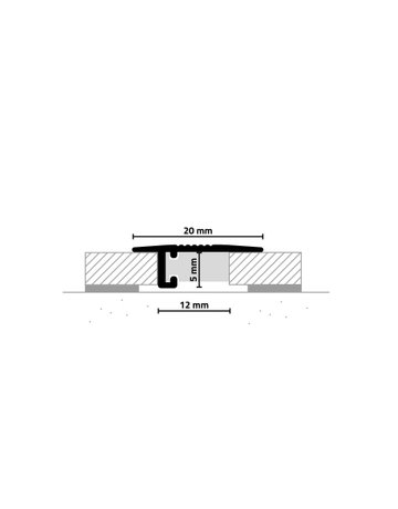 Bild Übergangsprofil UL20X5 20 x 6 x 2000 mm, Alu gold EV3 - Minileiste-1
