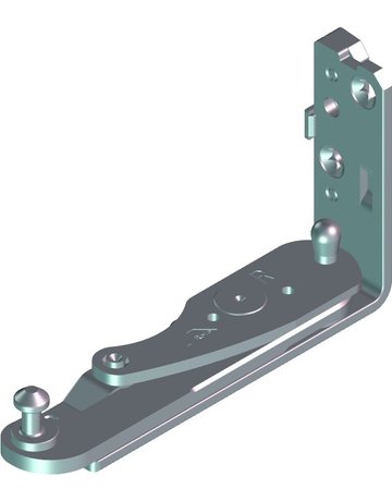 DK-Ecklager, verdeckt liegend, DIN Rechts, Royal NT, Nr. 22, Stahl, verzinkt - Roto
