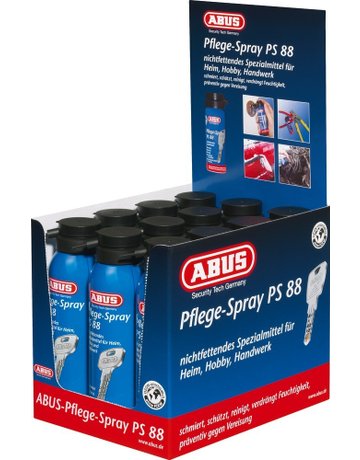 Pflegespray PS88, Inhalt 125 ml Display mit 12 Dosen - ABUS