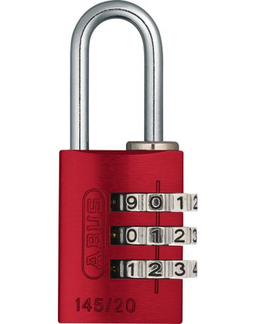 Zyl. Vorhangschloss Nr. 145 /20 rot mit selbsteinstellb. Code - ABUS