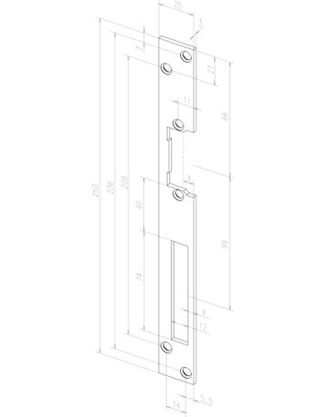 Flachschließblech 010 25x250 ktg,stahl - effeff