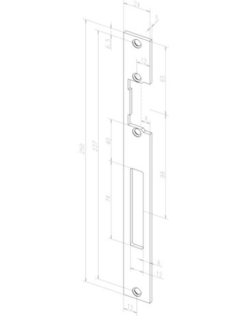 Flachschließblech 690 24x250 ktg,edelstahl - effeff