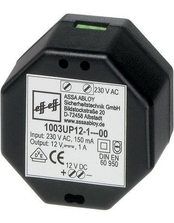 OT-Netzteil, 1003UP, zu Türsteuerungssystem, 12V DC, 1A, Unterputz - effeff