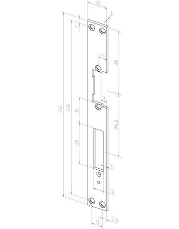 Flachschließblech 002 25x250 ktg,verzinkt - effeff