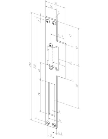 Lappenschließblech 521 25/44x250x3 ktg,edelstahl - effeff
