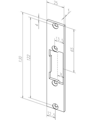 Flachschließblech 688 25x130 ktg,edelstahl - effeff