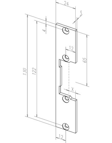 Flachschließblech 689 24x130 ktg,edelstahl - effeff