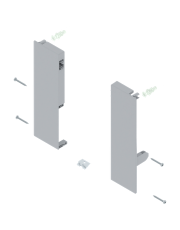 TBX Fronthalter, Höhe D, für Innenauszugmit 1-fach Reling, für Antaro seidenweiß - Blum
