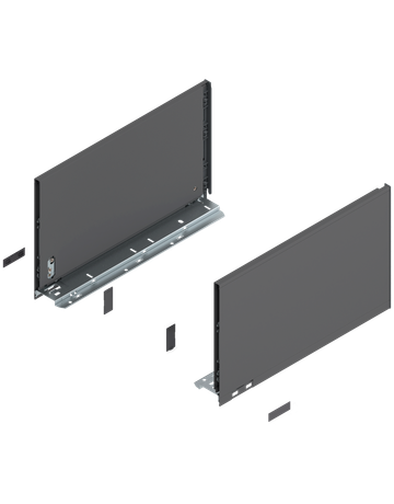 LEGRABOX Zarge, Höhe F (241 mm), NL=400 mm, links/rechts, für LEGRABOX pure, oriongrau matt - Blum