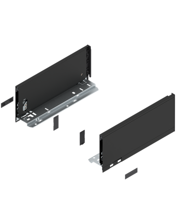 LBX Zargen pure, Höhe K (128,5 mm) NL=300 mm, carbonschwarz matt - Blum