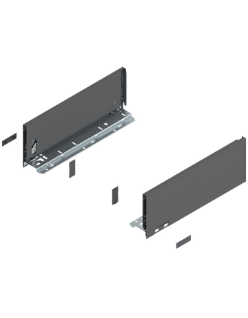 LEGRABOX Zarge, Höhe K (128.5 mm), NL=350 mm, links/rechts, für LEGRABOX pure, oriongrau matt - Blum