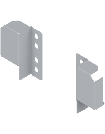 TANDEMBOX plus/antaro Relinghalter (rückseitig), flexibel anbringbar, nicht verstellbare Reling, zum Schrauben, links/rechts, R9006 weissalumin. - Blum