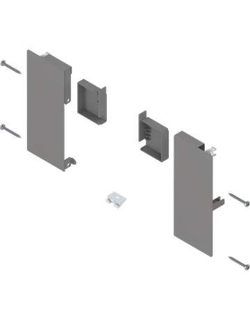 MERIVOBOX Fronthalter, Höhe K, für Innenschubkasten, links/rechts, indiumgrau matt - Blum