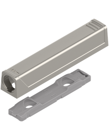 TIP-ON Adapterplatte für Türen, Langversion, gerade, Schrauben, nickel-lackiert - Blum