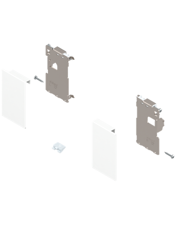 LEGRABOX Fronthalter, mit Distanzstück-Schraube montiert, für Innenschubkasten, links/rechts, für LEGRABOX pure, seidenweiss matt - Blum