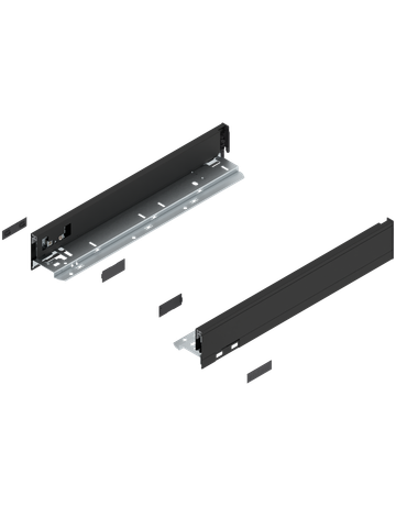 LBX Zargen pure, Höhe N (66,5 mm) NL=400 mm, carbonschwarz matt - Blum