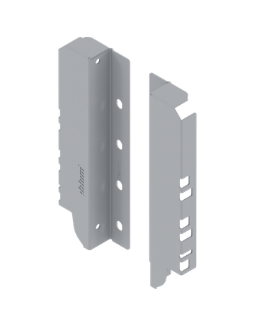 TANDEMBOX Holzrückwandhalter, Höhe C (192 mm), links/rechts, R9006 weissalumin. - Blum