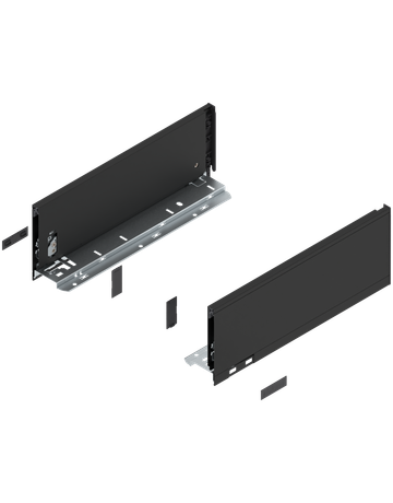 LBX Zargen pure, Höhe K (128,5 mm) NL=350 mm, carbonschwarz matt - Blum