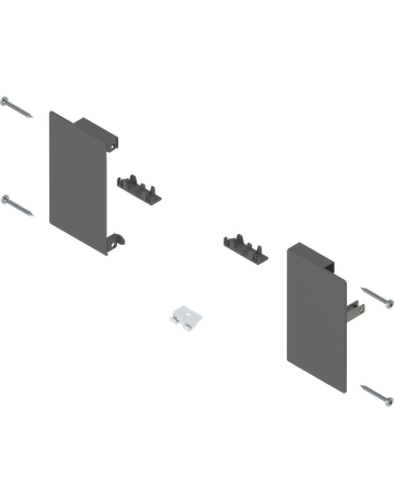 MERIVOBOX Fronthalter, Höhe M, für Innenschubkasten, links/rechts, oriongrau matt - Blum