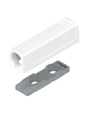 TIP-ON Adapterplatte für Türen, Kurzversion, gerade, Schrauben, seidenweiss - Blum