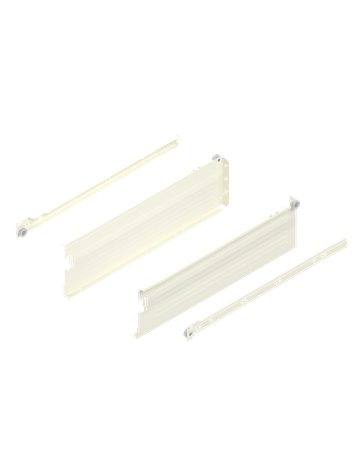 METABOX Stahlzarge, K (118 mm), Teilauszug, NL=450 mm, Schraubversion, links/rechts, R9001 cremeweiss - Blum