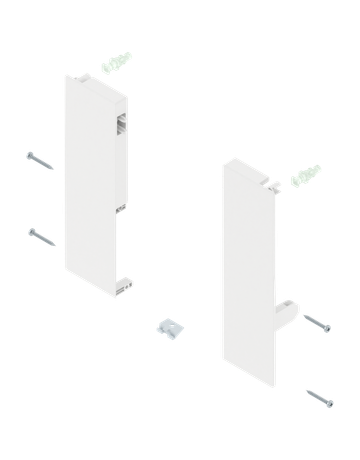 TBX Fronthalter, Höhe D, für Innenauszug mit 1-fach Reling, für Antaro weißgrau - Blum