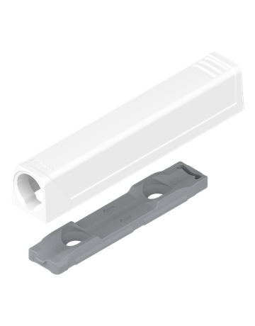 TIP-ON Adapterplatte für Türen, Langversion, gerade, Schrauben, seidenweiss - Blum