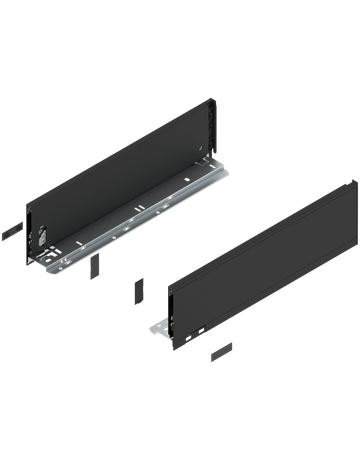 LBX Zargen pure, Höhe K (128,5 mm) NL=450 mm, carbonschwarz matt - Blum