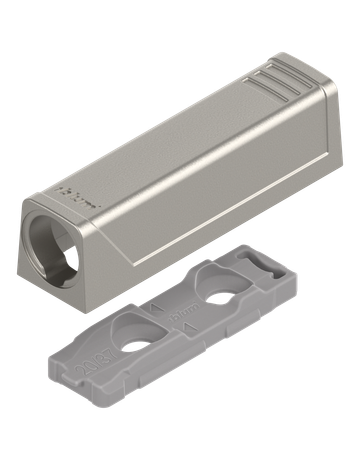 TIP-ON Adapterplatte für Türen, Kurzversion, gerade, Schrauben, nickel-lackiert - Blum