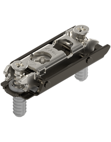 CLIP Montageplatte, gerade, 0 mm, Stahl, EXPANDO (vormontierte Spezialschrauben mit Spreizdübel), HV: Exzenter, onyxschwarz - Blum