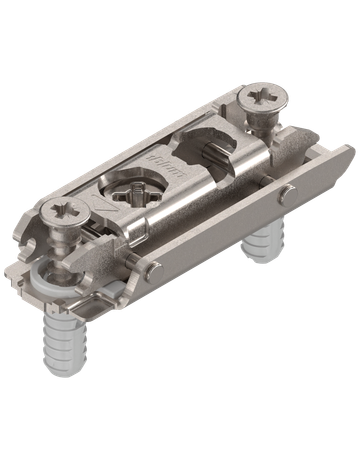 CLIP Montageplatte, gerade, 0 mm, Stahl, EXPANDO (vormontierte Spezialschrauben mit Spreizdübel), HV: Exzenter, vernickelt - Blum