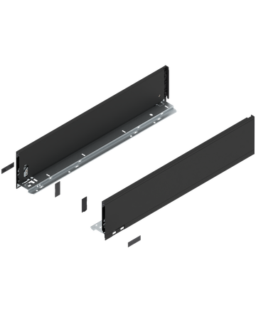 LBX Zargen pure, Höhe K (128,5 mm) NL=600 mm, carbonschwarz matt - Blum